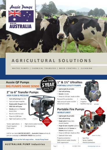 Aussie pumps agricultural solutions