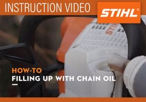 how to fill chainsaw chain oil